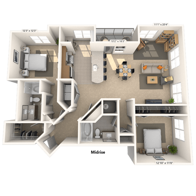 Floorplan image of unit 453