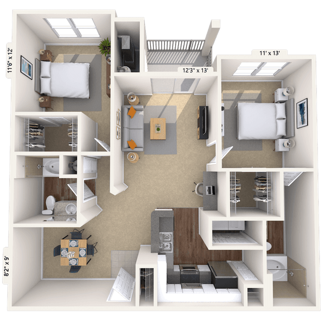 Floorplan image of unit 8306