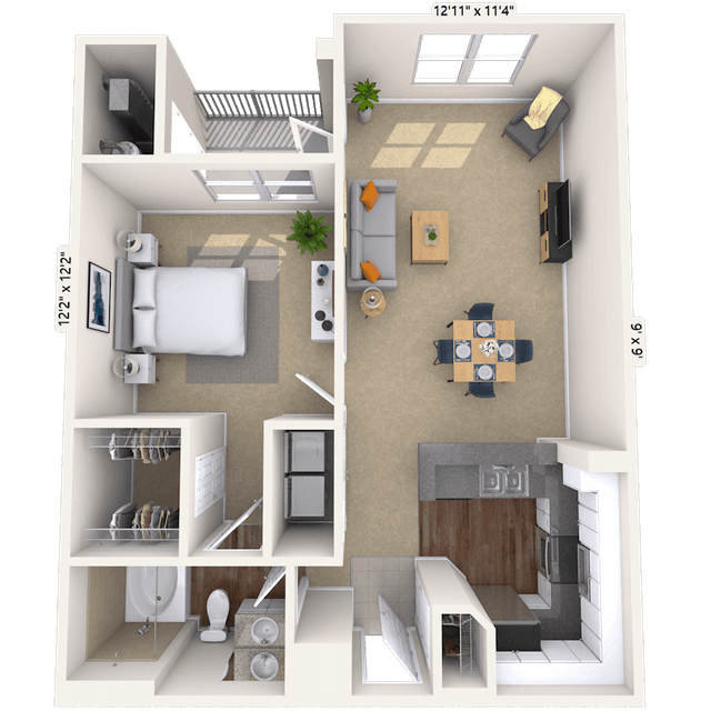 Floorplan image of unit 3207