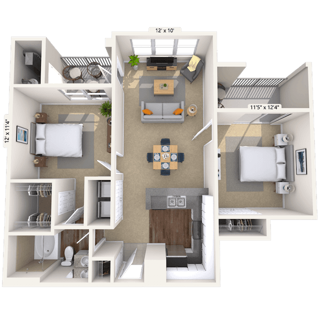 Floorplan image of unit 3107