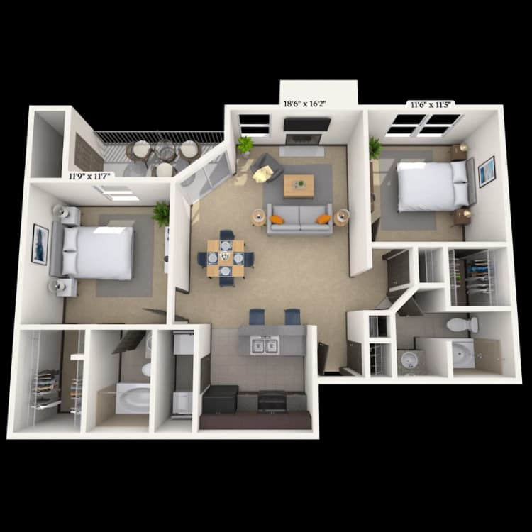 Floorplan image of unit 239B1525