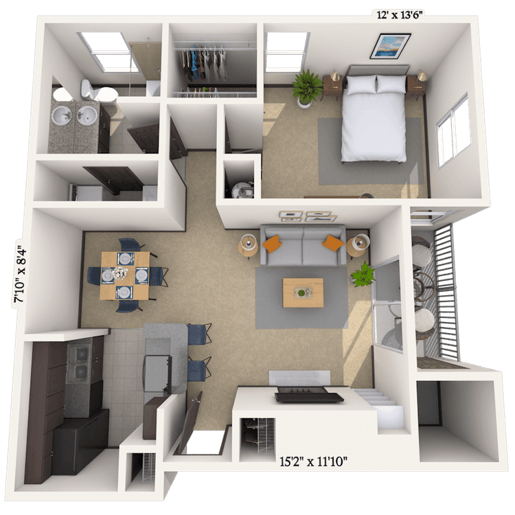 Floorplan image of unit 304B8304