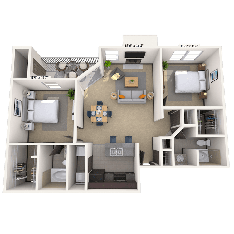 Floorplan image of unit 408B1525
