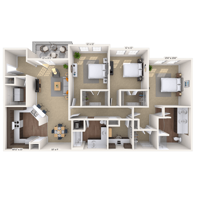Floorplan image of unit 1116