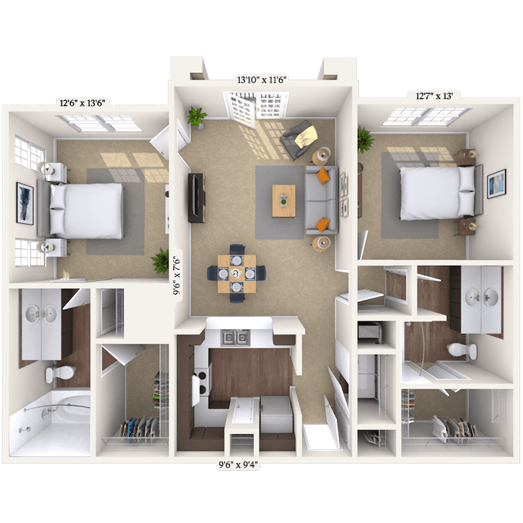 Floorplan image of unit 138
