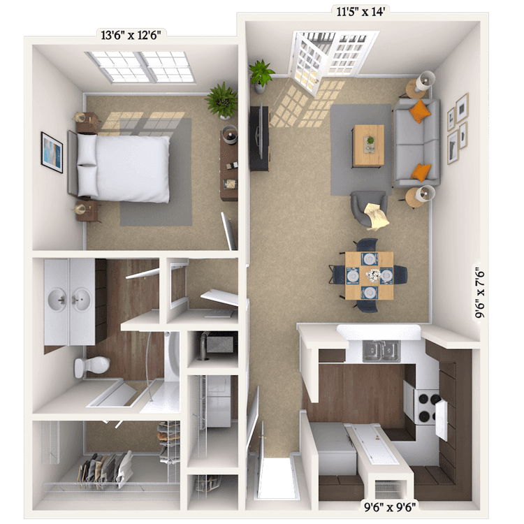 Floorplan image of unit 205