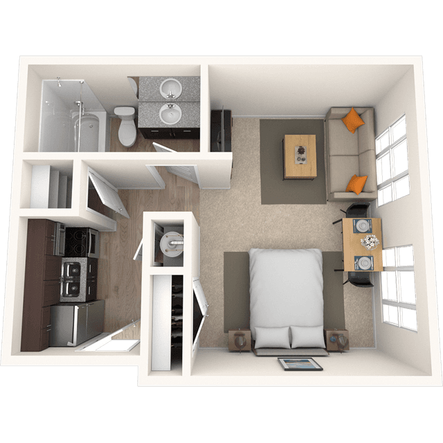 Floorplan image of unit 129