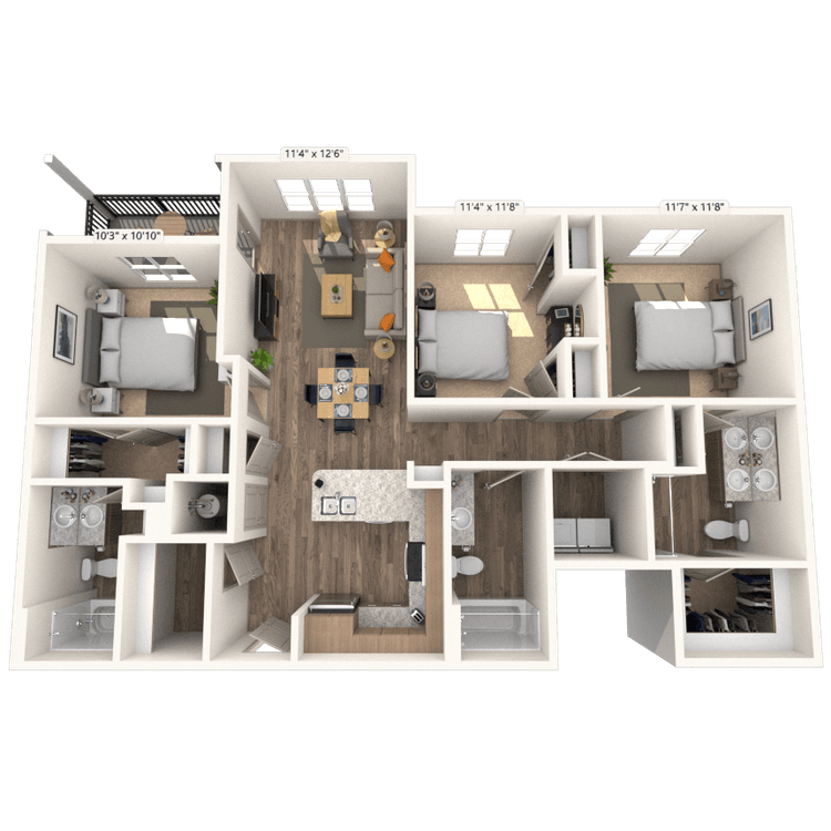 Floorplan image of unit 16308
