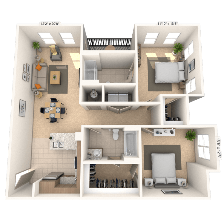 Floorplan image of unit I 7104