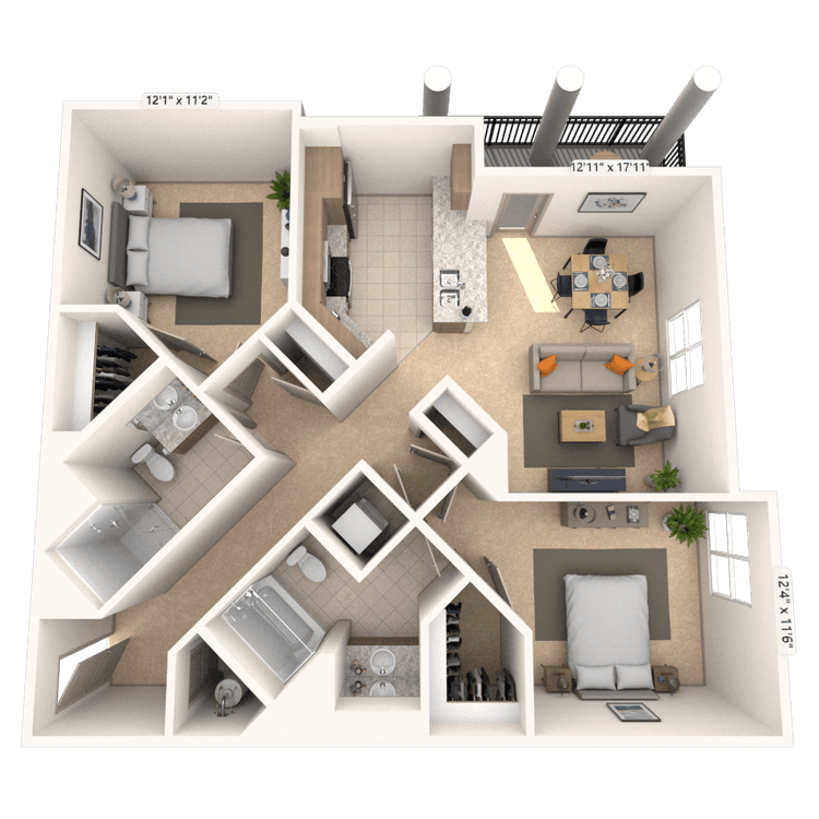 Floorplan image of unit I 3316