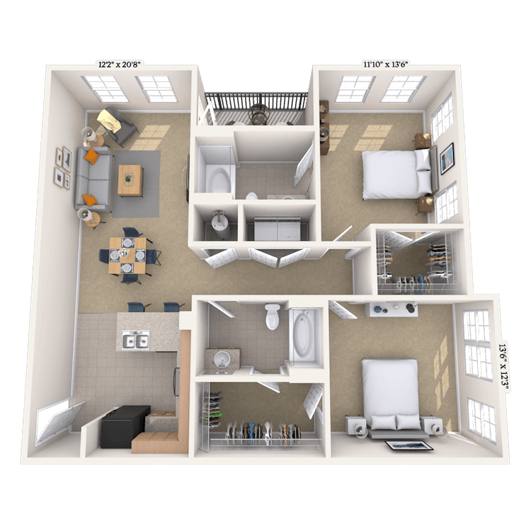 Floorplan image of unit I 7204