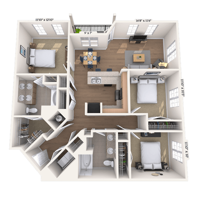 Floorplan image of unit 20012