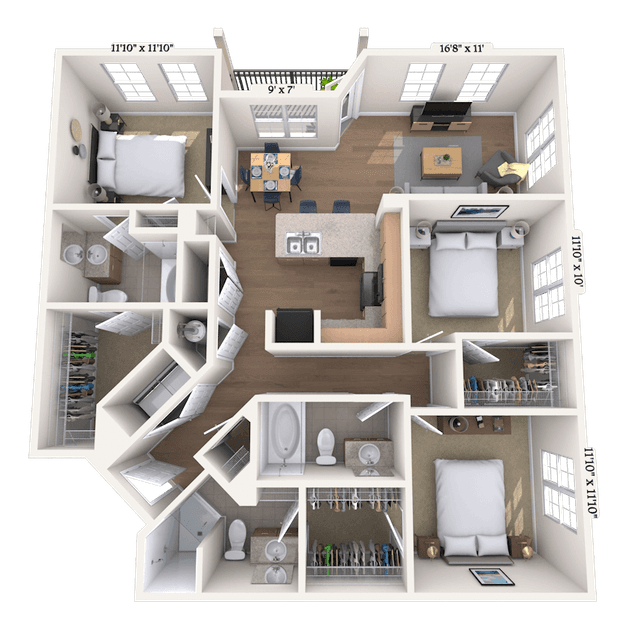 Floorplan image of unit 20101