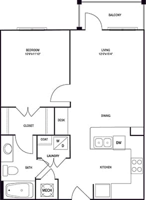 Floorplan image of unit 13009