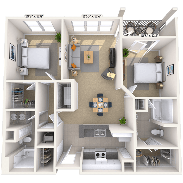 Floorplan image of unit 1407