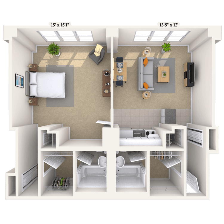 Floorplan image of unit 207
