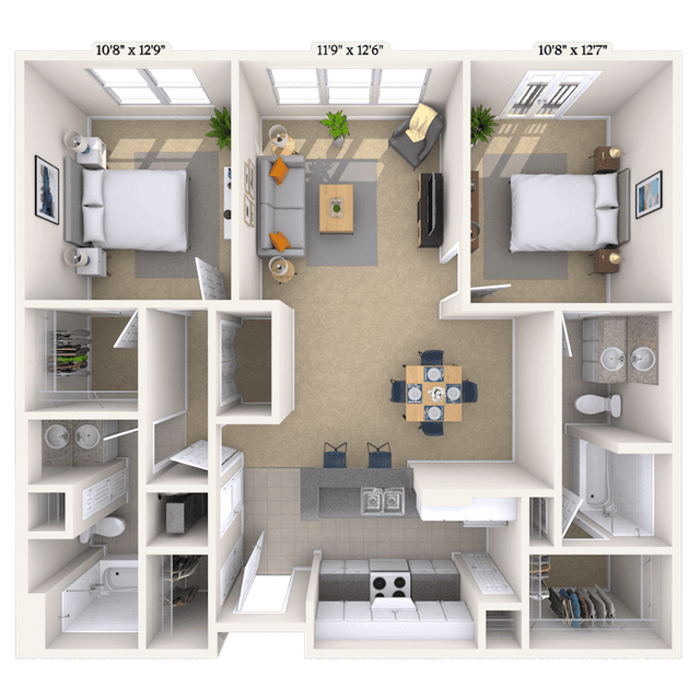 Floorplan image of unit 2206