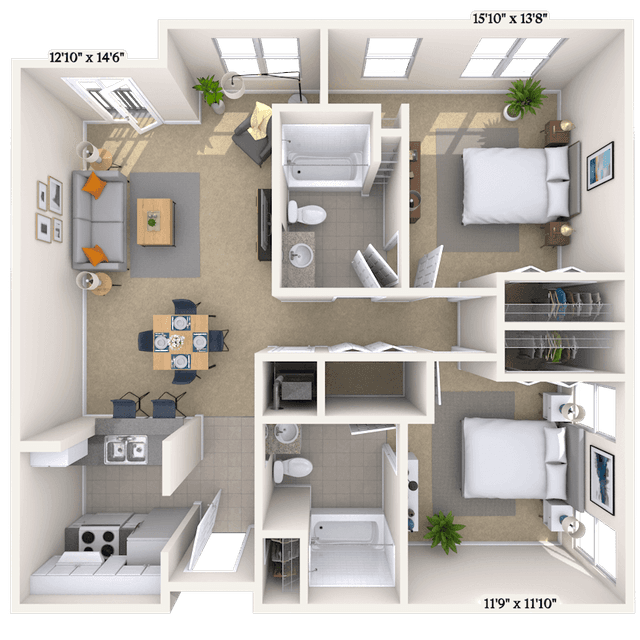 Floorplan image of unit 2411