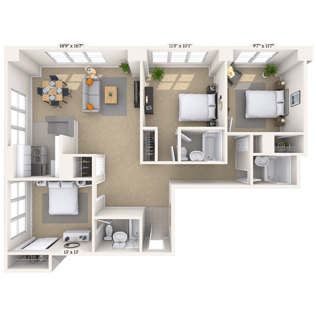 Floorplan image of unit 315