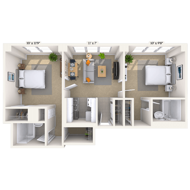 Floorplan image of unit 401