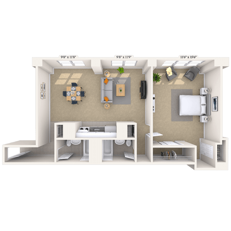 Floorplan image of unit 602