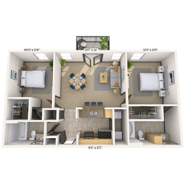 Floorplan image of unit 14208