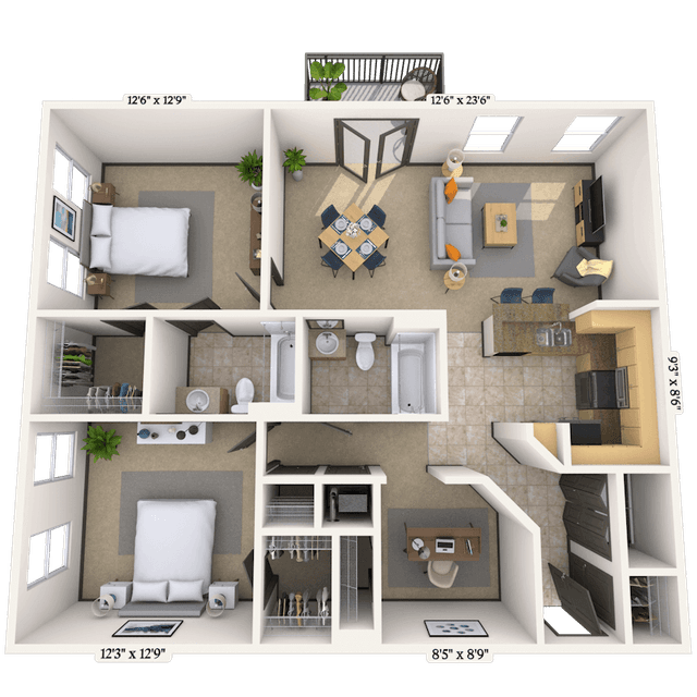 Floorplan image of unit 6201