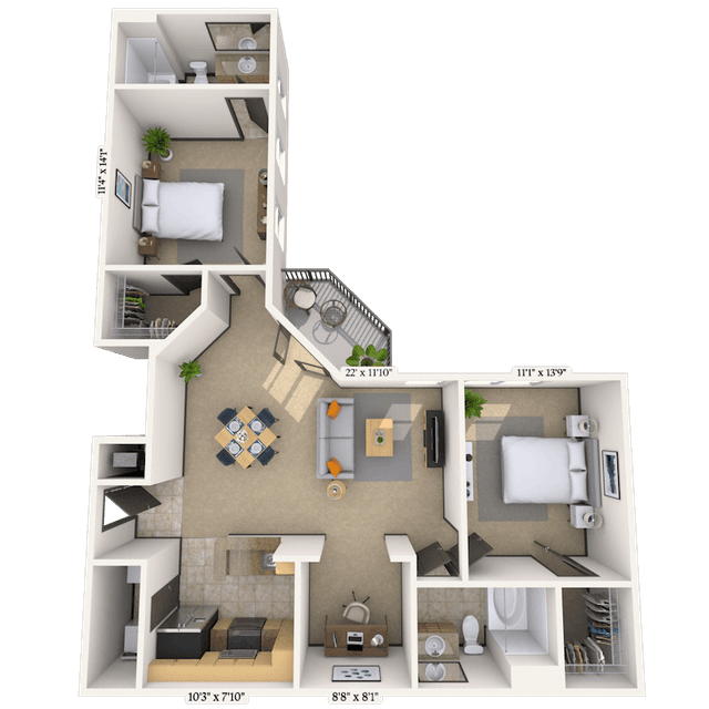Floorplan image of unit 6207