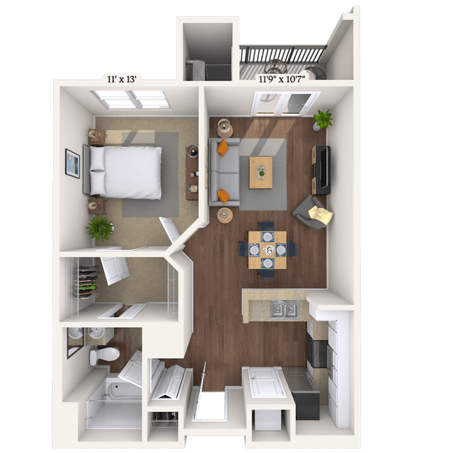 Floorplan image of unit 1438