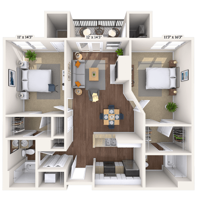 Floorplan image of unit 2232