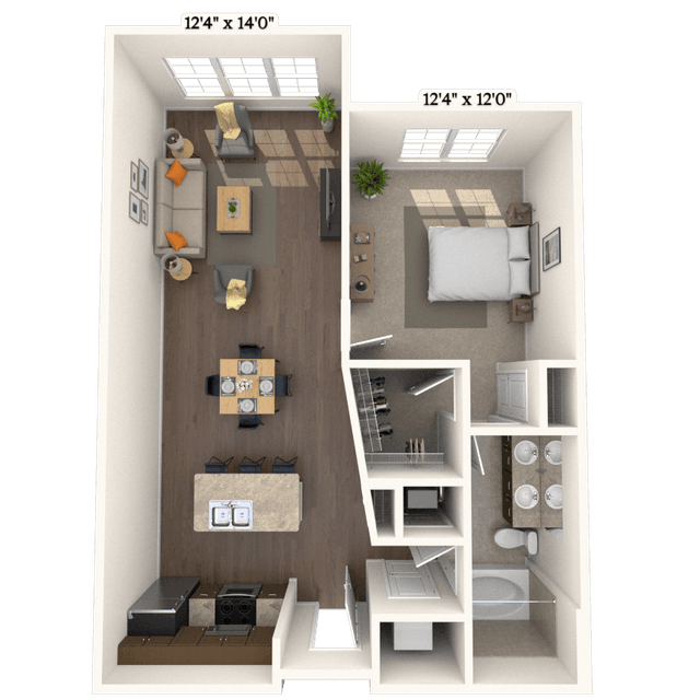 Floorplan image of unit 6208