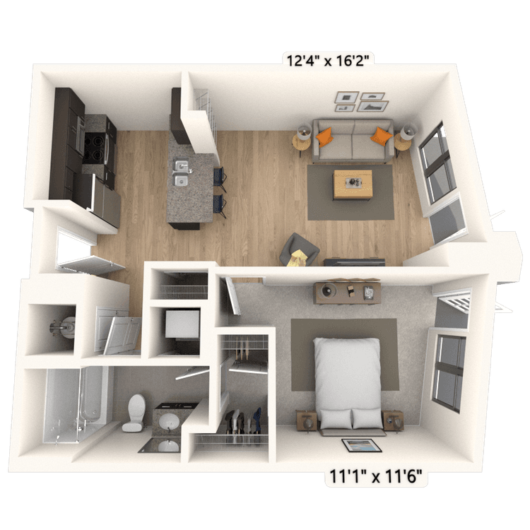 Floorplan image of unit 1204HL2