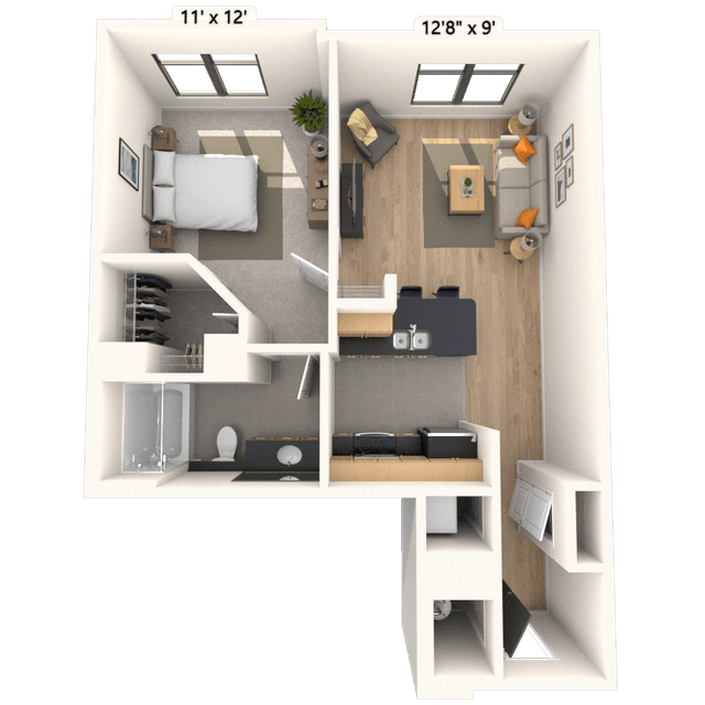 Floorplan image of unit 315HL1