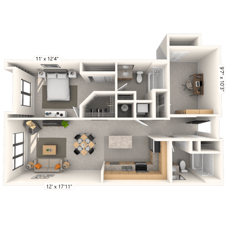 Floorplan image of unit 244JC2