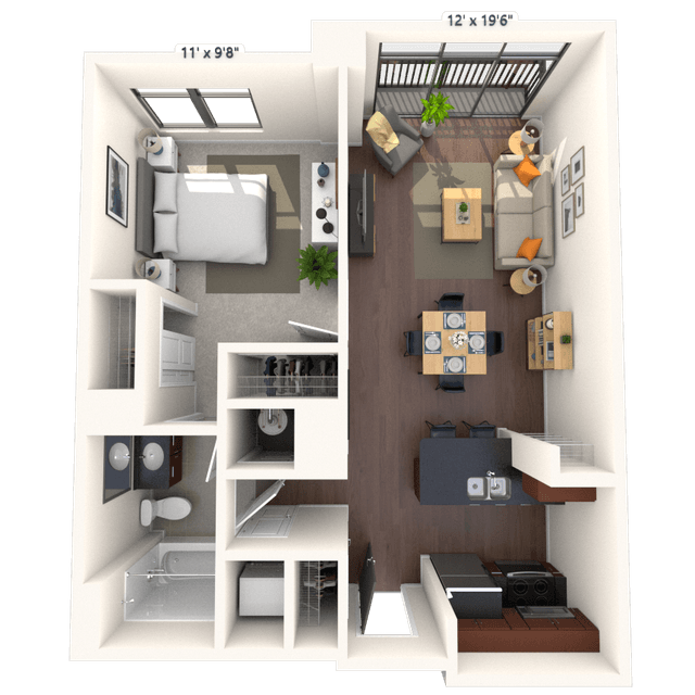 Floorplan image of unit 1107HL1