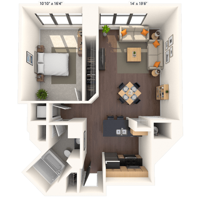 Floorplan image of unit 101HL1