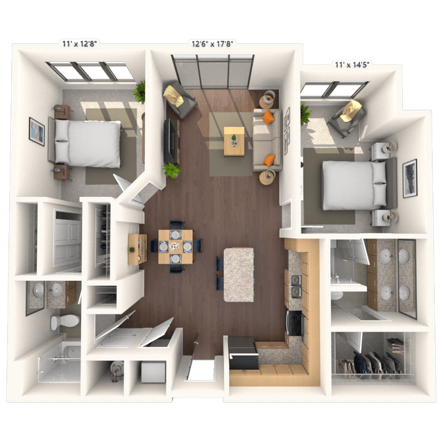 Floorplan image of unit 128JC2