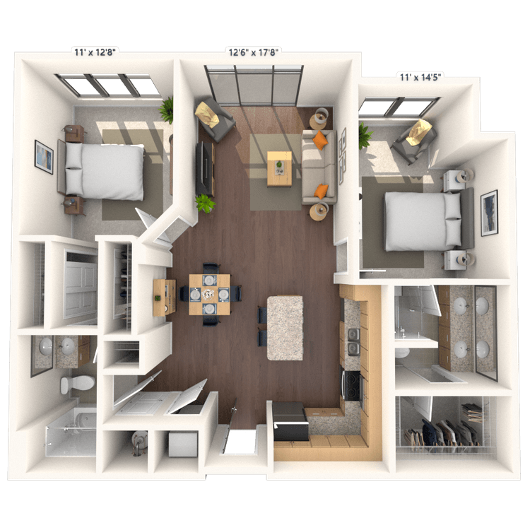 Floorplan image of unit 128JC2