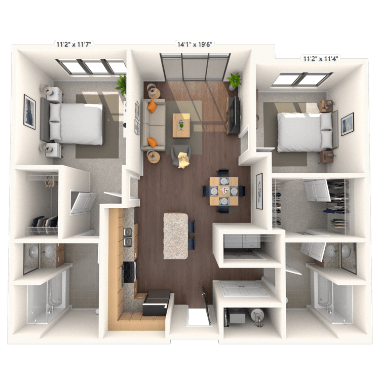 Floorplan image of unit 134JC2
