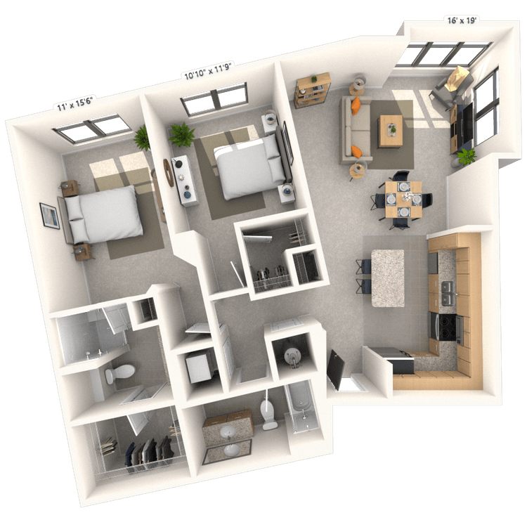 Floorplan image of unit 201JC2