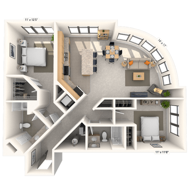Floorplan image of unit 245JC2