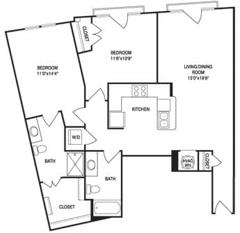 Floorplan image of unit 405JC2