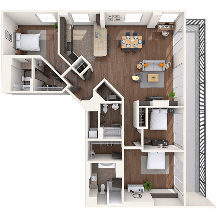Floorplan image of unit 1301