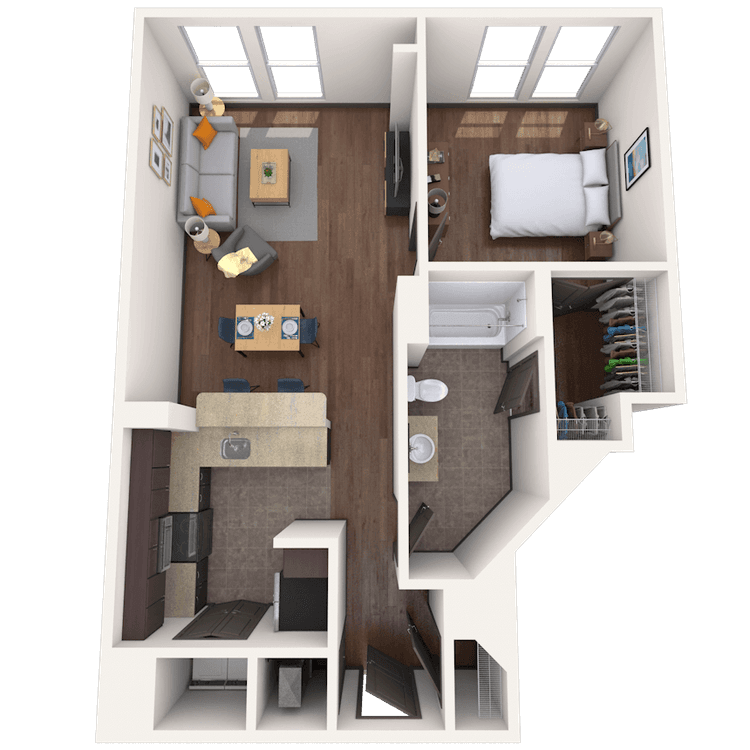 Floorplan image of unit 418