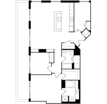 Floorplan image of unit 1304