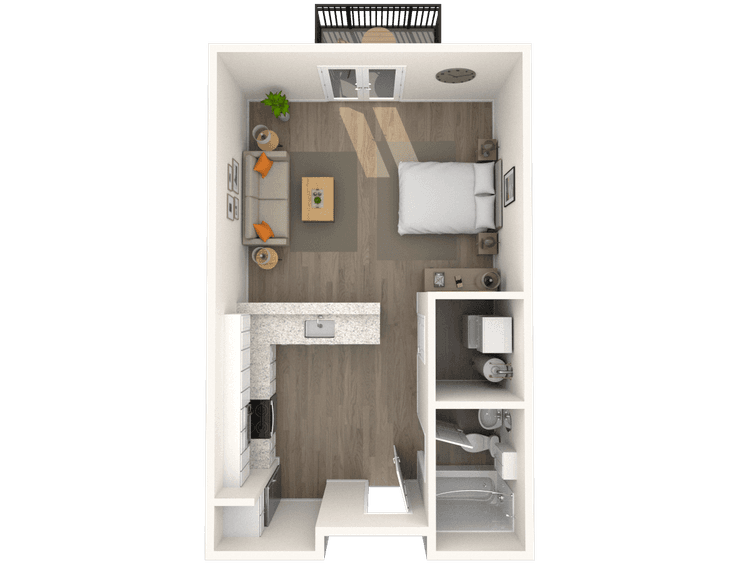 Floorplan image of unit 354