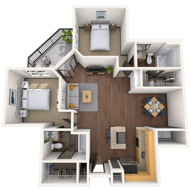 Floorplan image of unit 2104