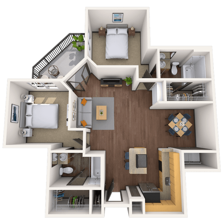 Floorplan image of unit 2344