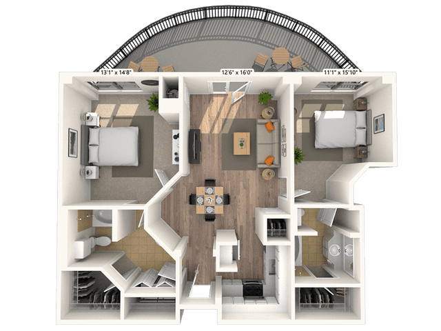 Floorplan image of unit 306