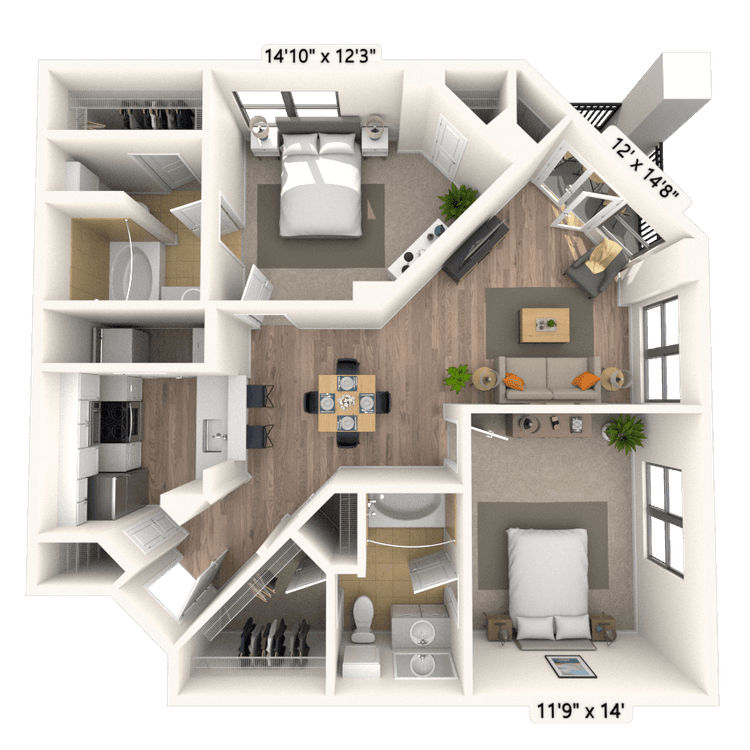 Floorplan image of unit 533